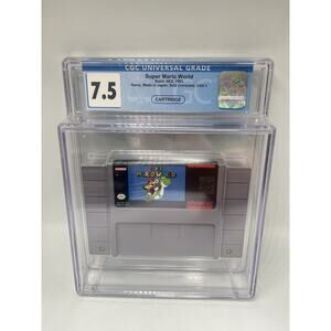 Super Mario World (Version USA-1, 1992) Nintendo SNES Super NES CGC 7.5 Graded